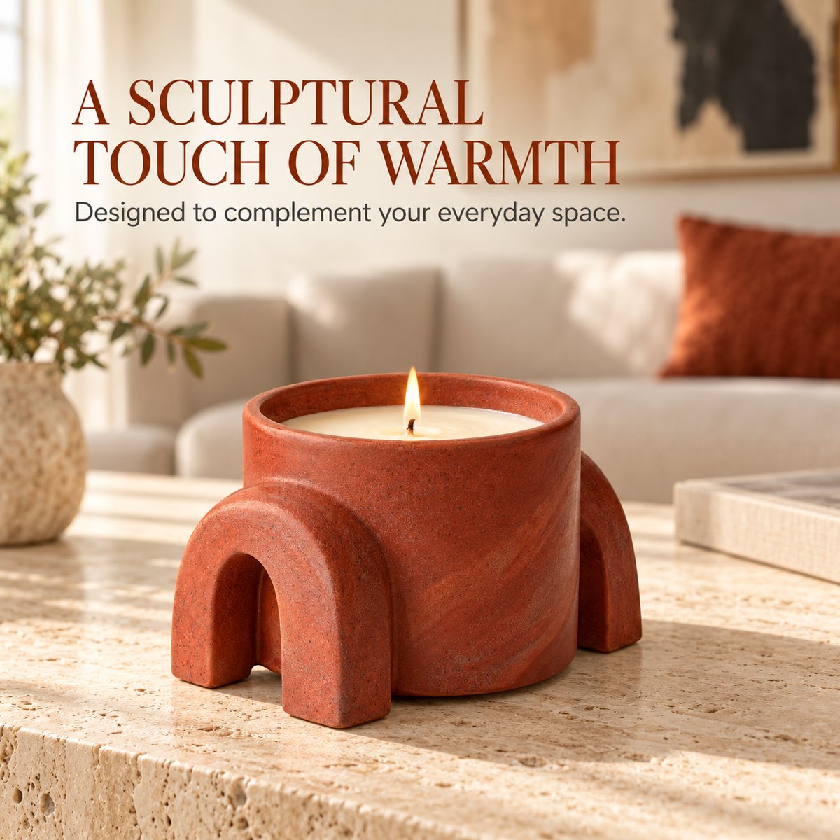 Arch Sculptural Ceramic Candle