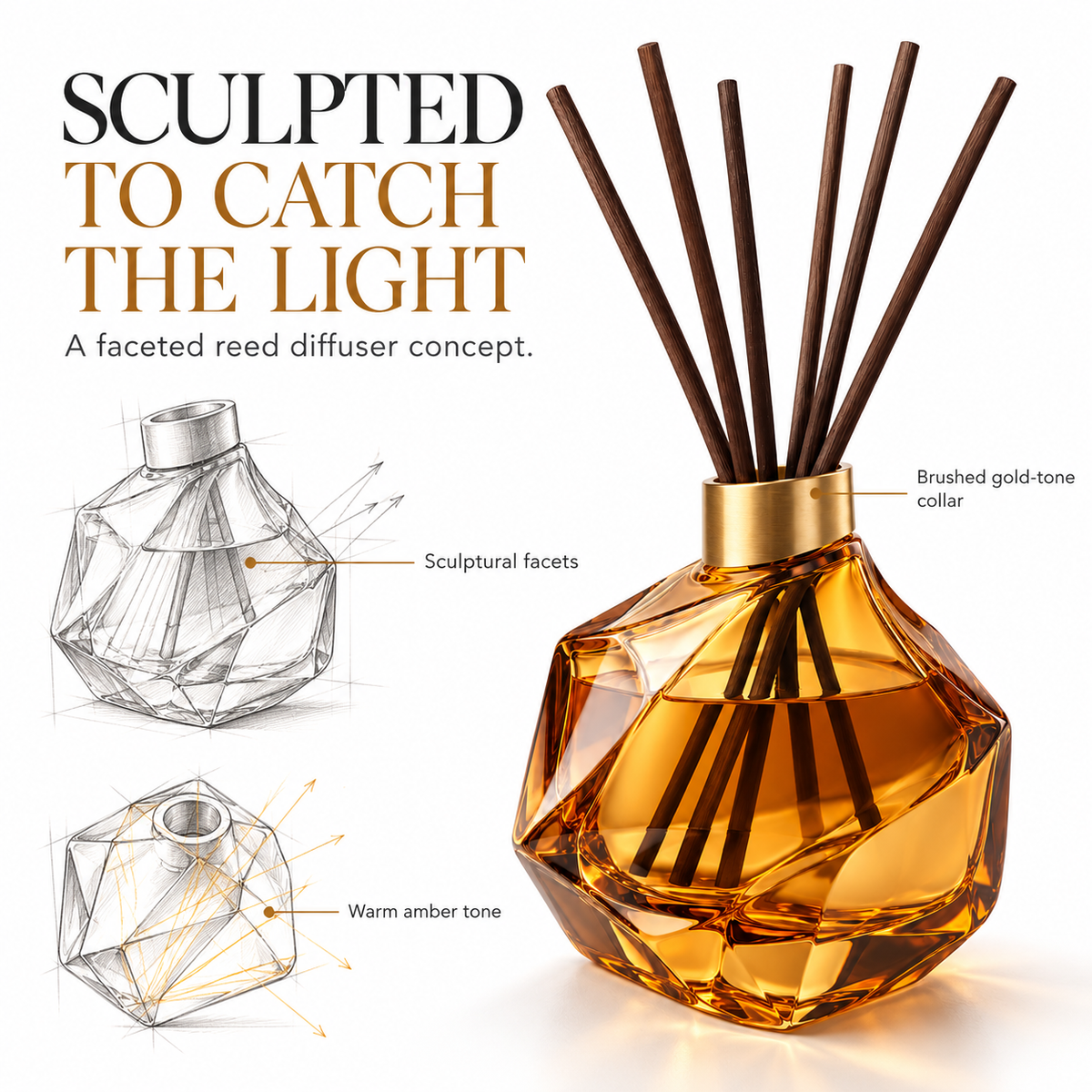 Amber Facet Reed Diffuser